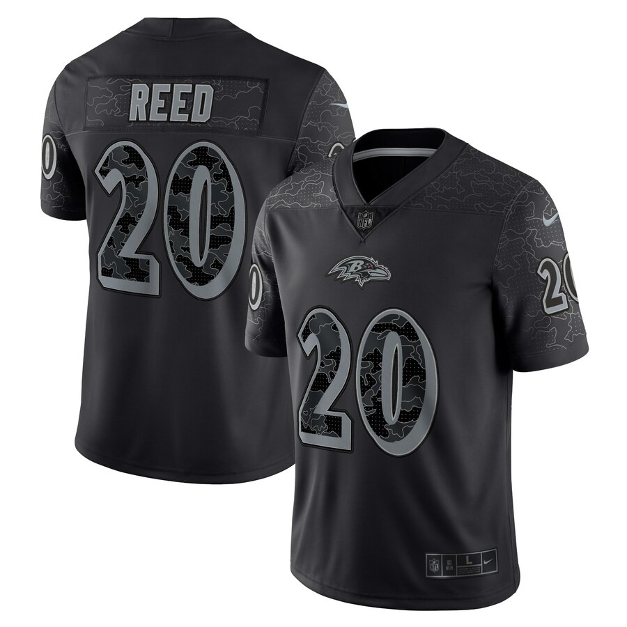 Men's Baltimore Ravens Ed Reed Nike Black Retired Player RFLCTV Limited Jersey - Jersey