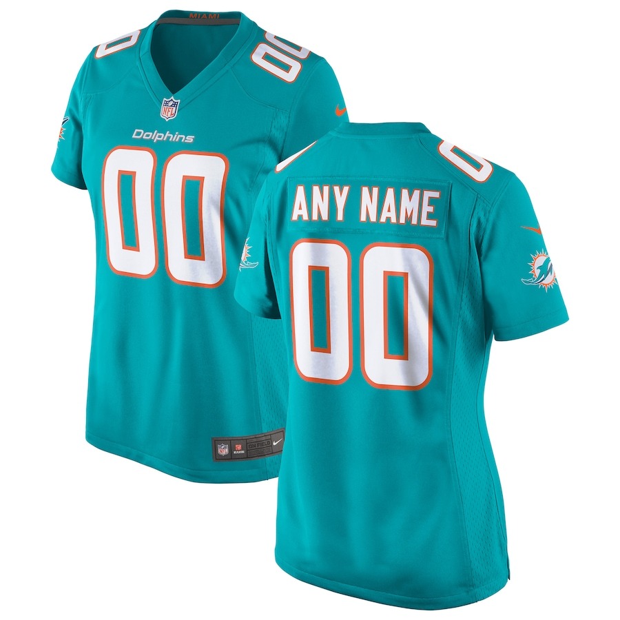 Women's Nike Aqua Miami Dolphins Custom Game Jersey - Jersey