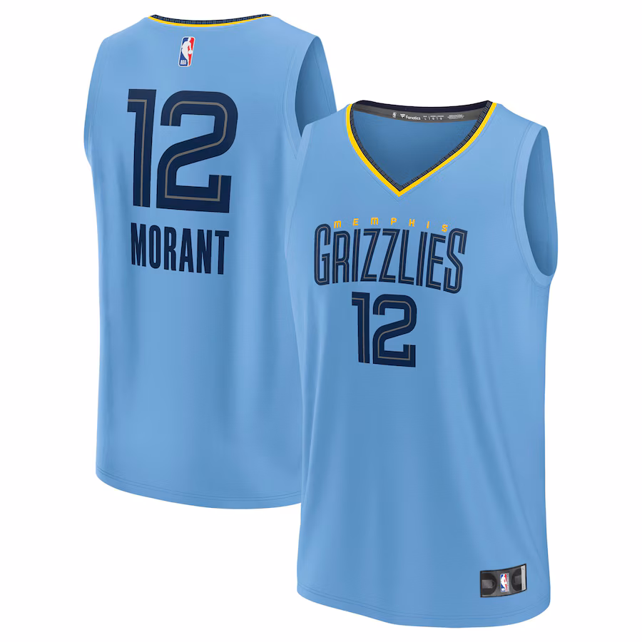 Youth Memphis Grizzlies Ja Morant Fanatics Light Blue Fast Break Player Jersey - Statement Edition - Jersey