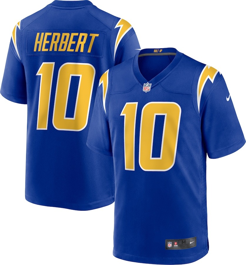 Men's Los Angeles Chargers Justin Herbert Nike Royal 2nd Alternate Game Jersey - Jersey
