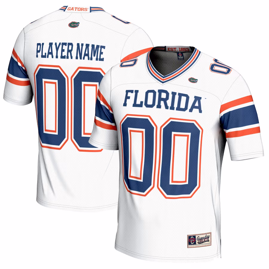 Florida Gators GameDay Greats NIL Pick-A-Player Football Jersey - White - Jersey