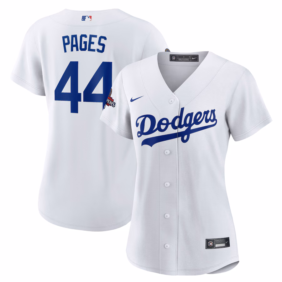 Women's Los Angeles Dodgers Andy Pages Nike White 2024 World Series Champions Home Replica Player Jersey - Jersey
