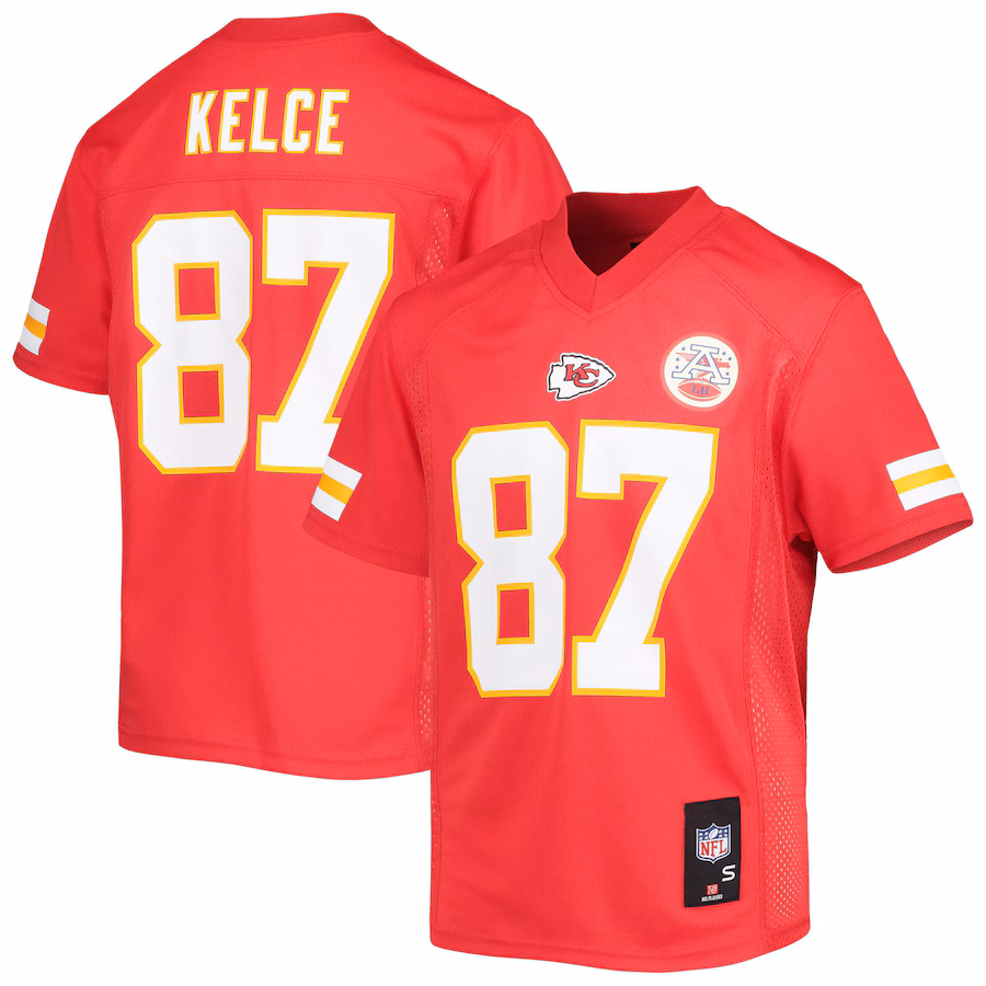 Youth Kansas City Chiefs Travis Kelce Red Replica Player Jersey - Jersey