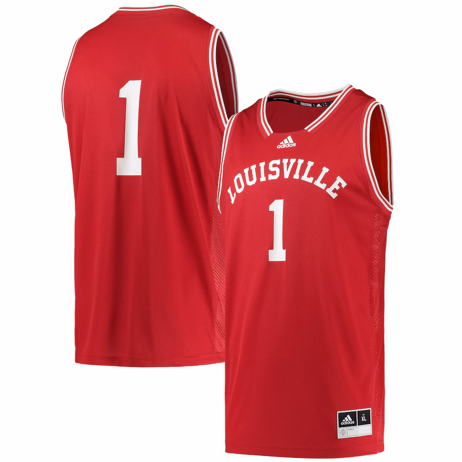 Men's adidas #1 Red Louisville Cardinals Reverse Retro Jersey - Jersey