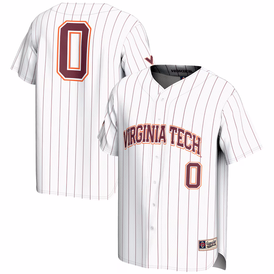Men's GameDay Greats #0 White Virginia Tech Hokies Lightweight Baseball Fashion Jersey - Jersey