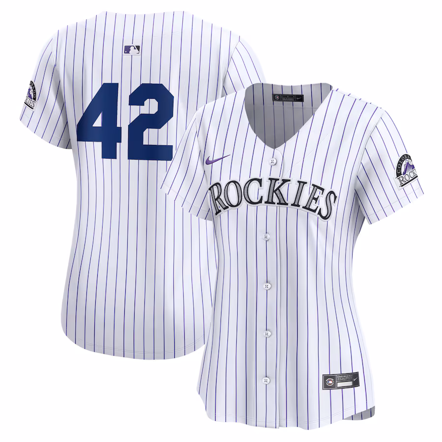 Women's Colorado Rockies  Nike White 2024 Jackie Robinson Day Home Limited Jersey - Jersey