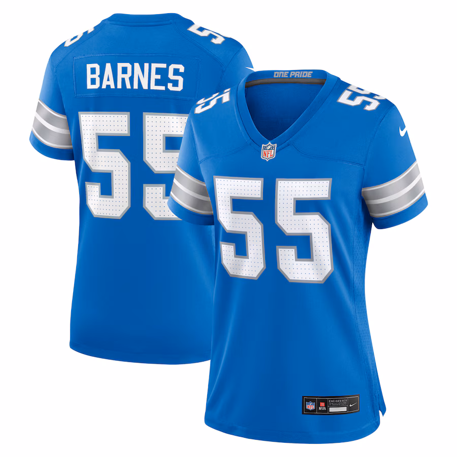 Women's Detroit Lions Derrick Barnes Nike  Blue Team Game Jersey - Jersey