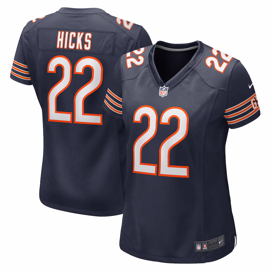 Women's Chicago Bears Elijah Hicks Nike  Navy Team Game Jersey - Jersey