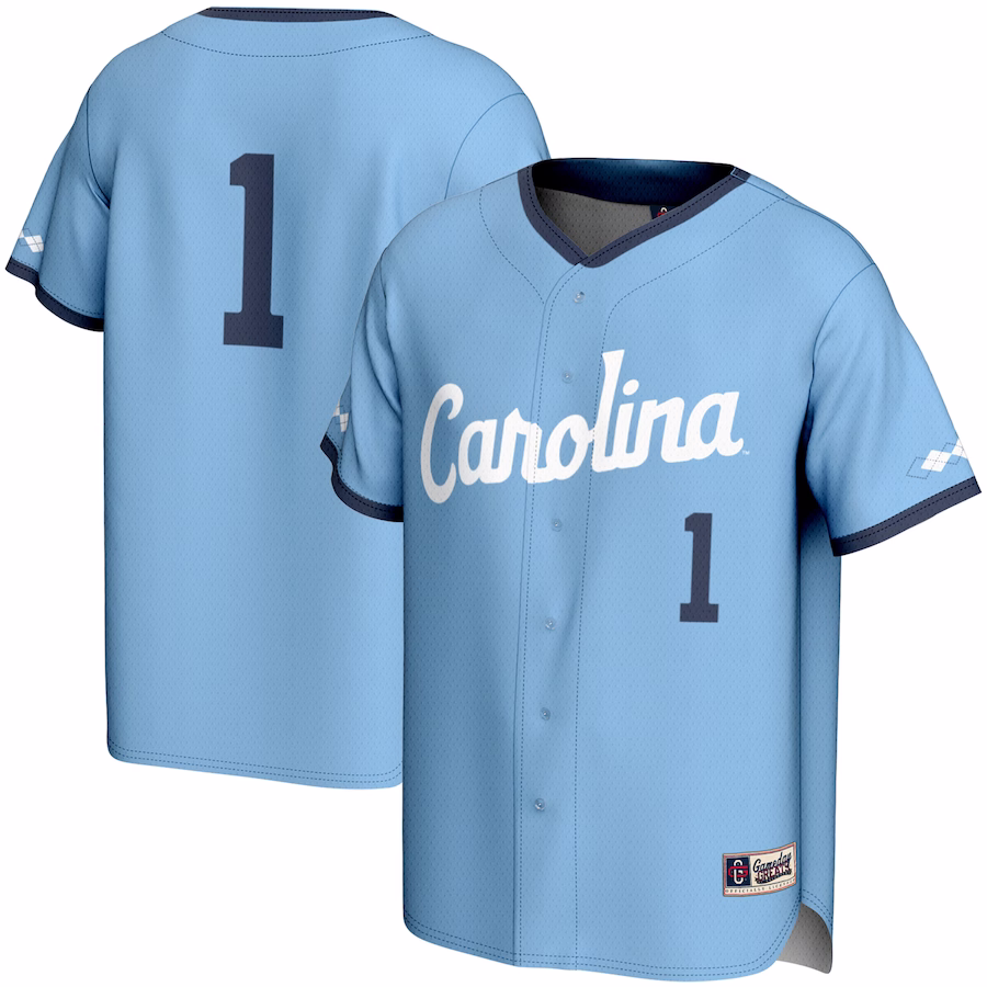 #1 North Carolina Tar Heels GameDay Greats Youth Lightweight Baseball Jersey - Carolina Blue - Jersey