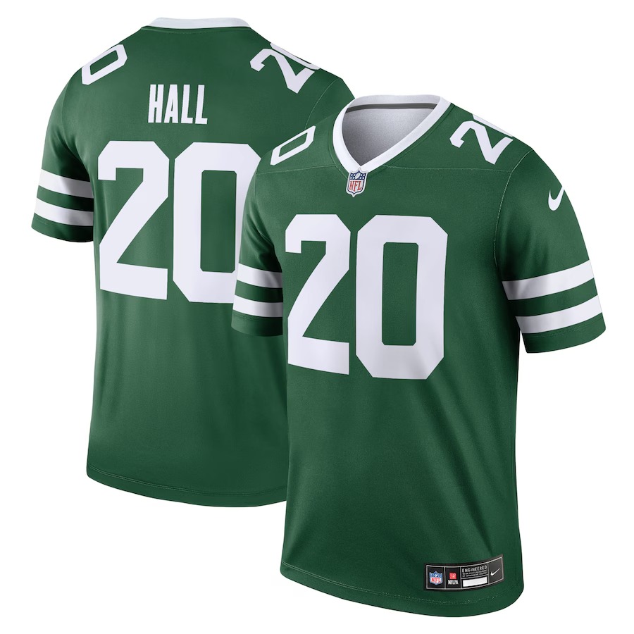 Men's New York Jets Breece Hall Nike Legacy Green Legend Player Performance Top - Jersey