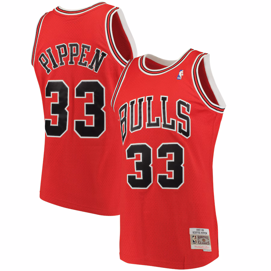 Men's Chicago Bulls Scottie Pippen Mitchell & Ness Red 1997/98 Big & Tall Hardwood Classics Swingman Jersey - Jersey