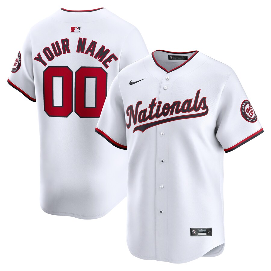 Youth Washington Nationals Nike White Home Limited Custom Jersey - Jersey