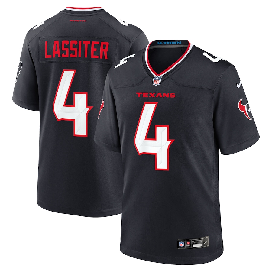 Men's Houston Texans Kamari Lassiter Nike Navy Team Game Jersey - Jersey