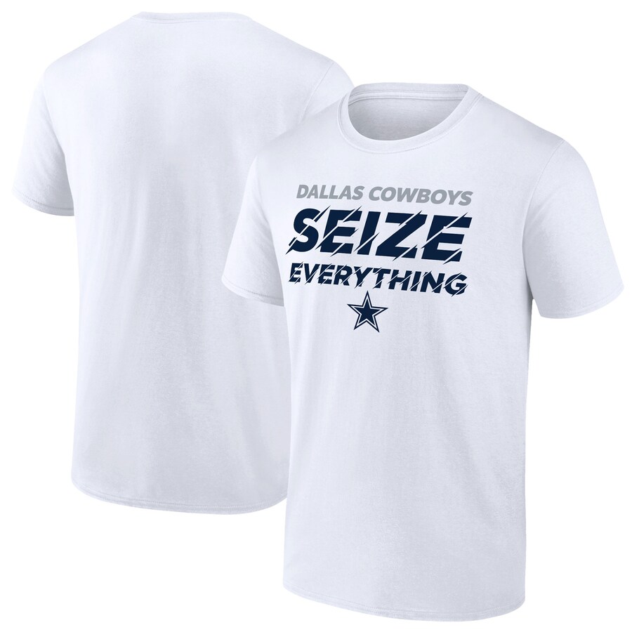 Men's Dallas Cowboys  Fanatics White Seize Everything T-Shirt - Jersey