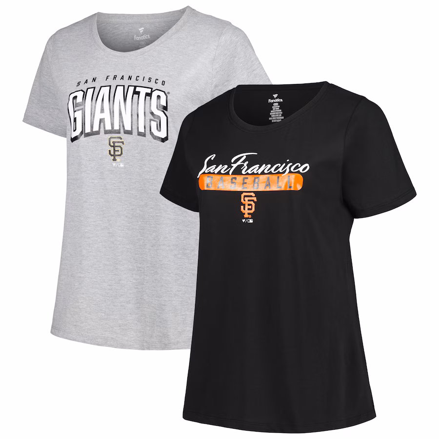 Women's San Francisco Giants Profile Black/Heather Gray Plus Size T-Shirt Combo Pack - Jersey