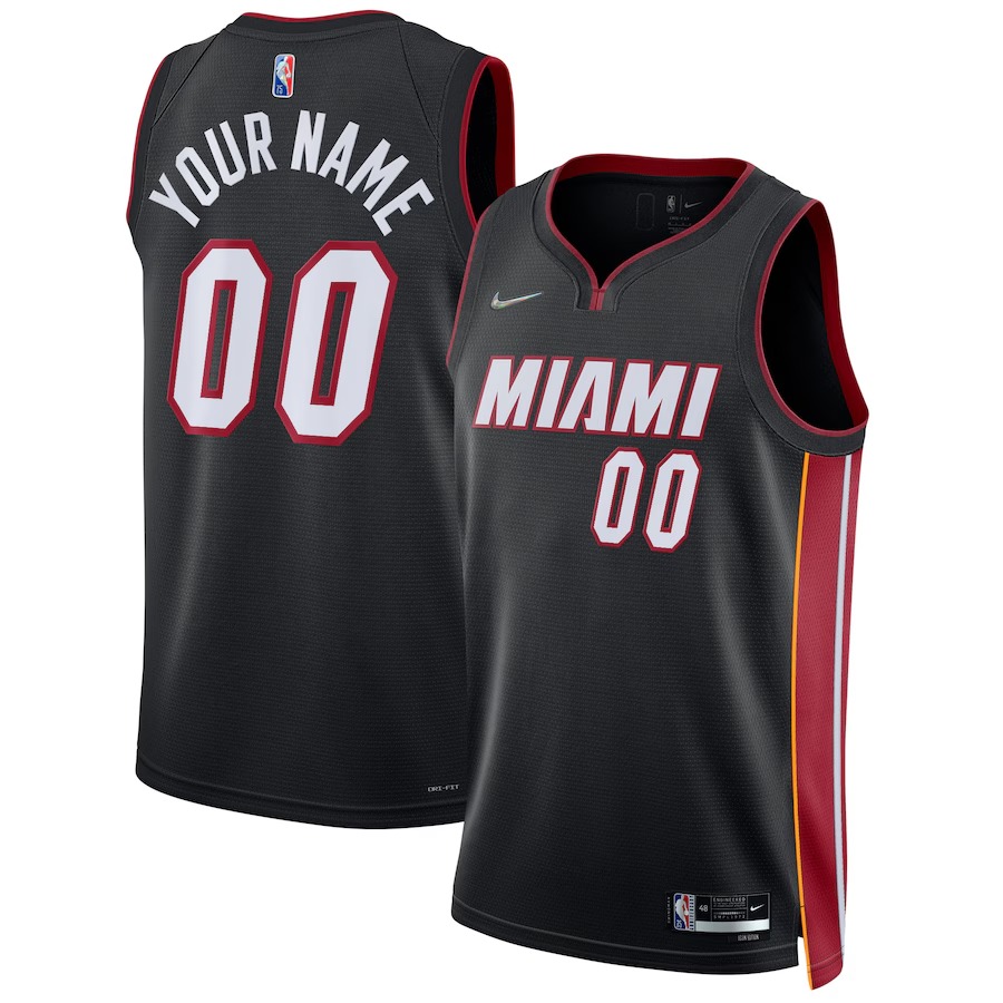 Men's Miami Heat Nike Black 2021/22 Diamond Swingman Custom Jersey - Icon Edition - Jersey