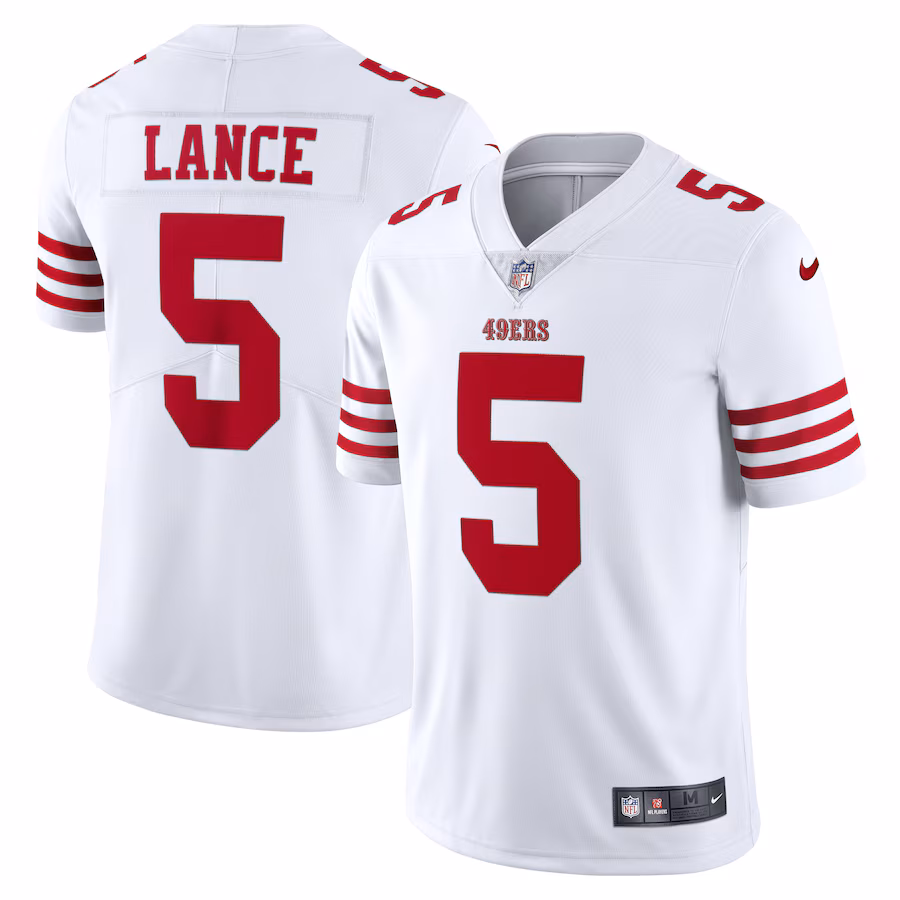 Men's San Francisco 49ers Trey Lance Nike White Vapor Limited Jersey - Jersey