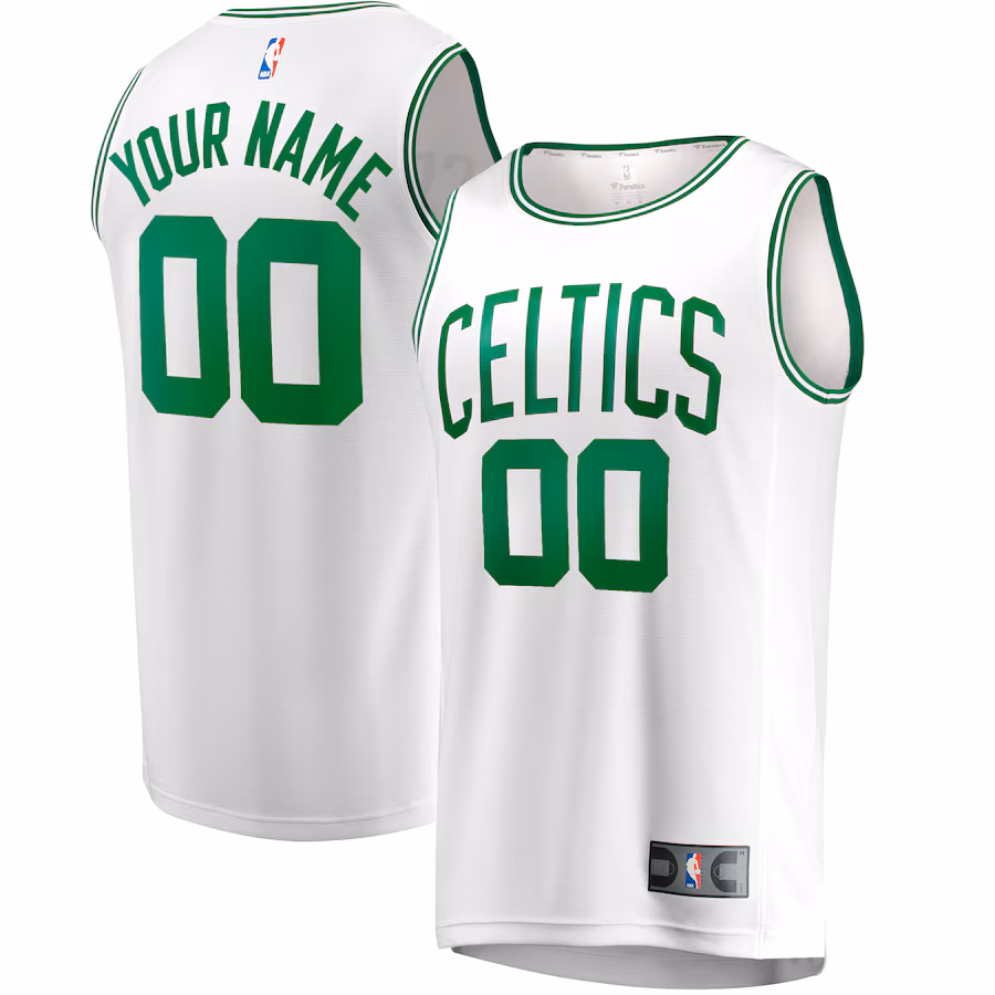 Youth Boston Celtics  Fanatics White Fast Break Replica Custom Jersey - Association Edition - Jersey