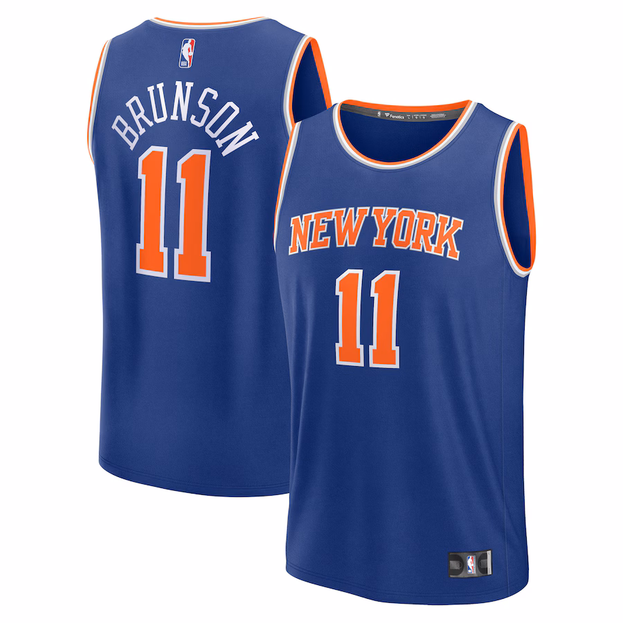Youth New York Knicks Jalen Brunson Fanatics Blue Fast Break Replica Player Jersey - Icon Edition - Jersey