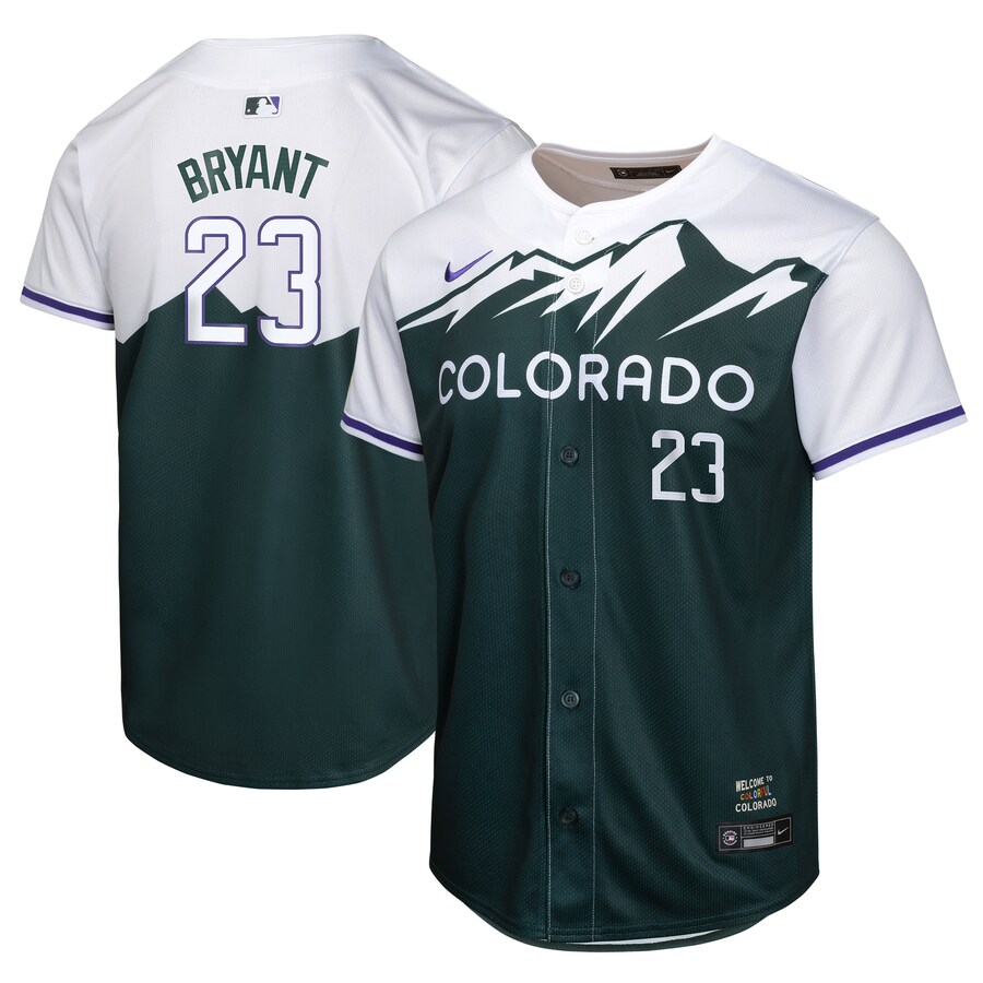 Youth Colorado Rockies Kris Bryant Nike Green City Connect Limited Player Jersey - Jersey