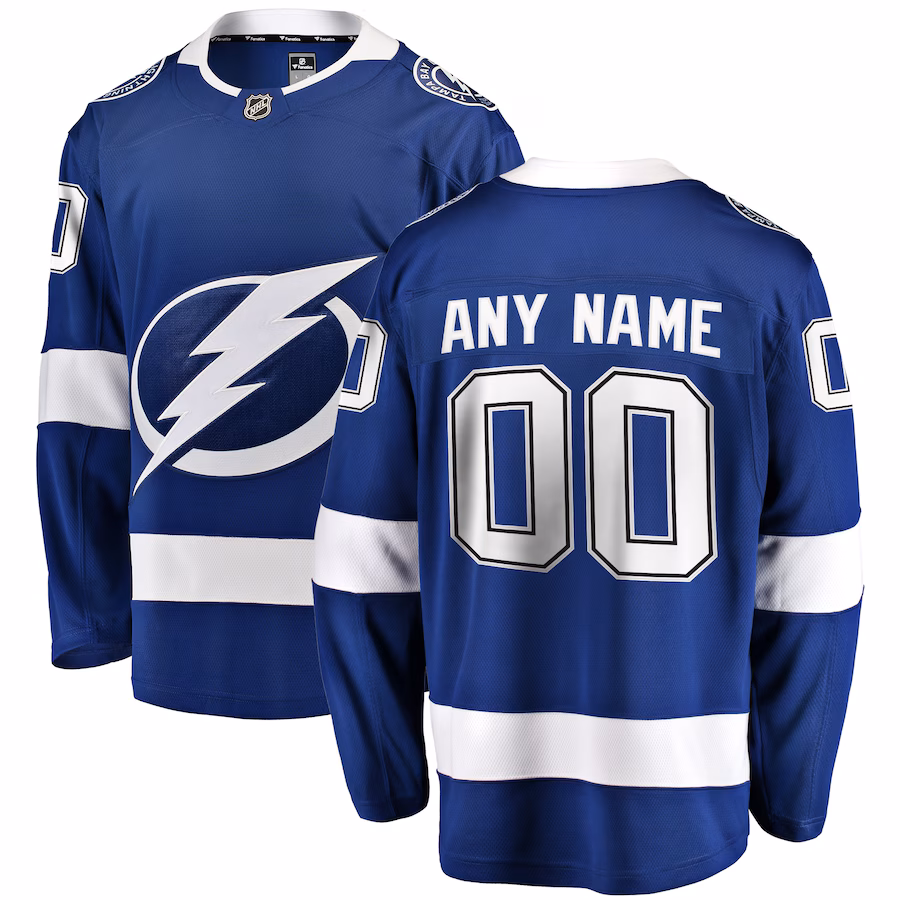 Men's Tampa Bay Lightning Fanatics Blue Home Breakaway Custom Jersey - Jersey