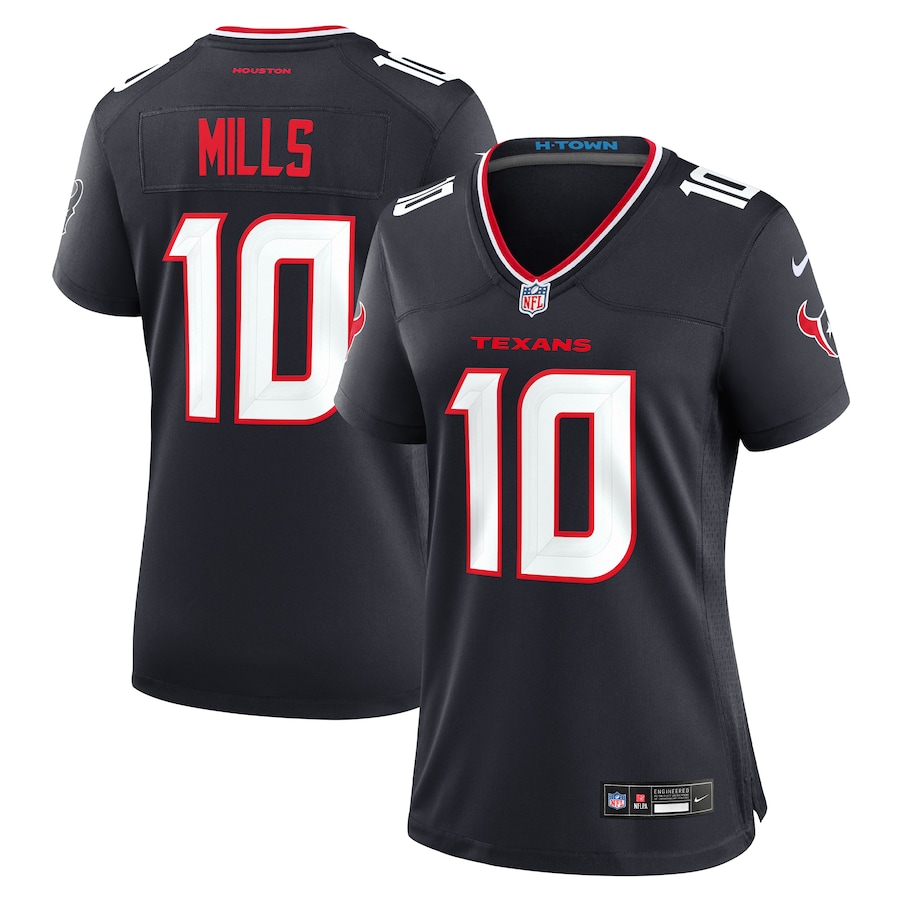 Women's Houston Texans Davis Mills Nike Navy Team Game Jersey - Jersey