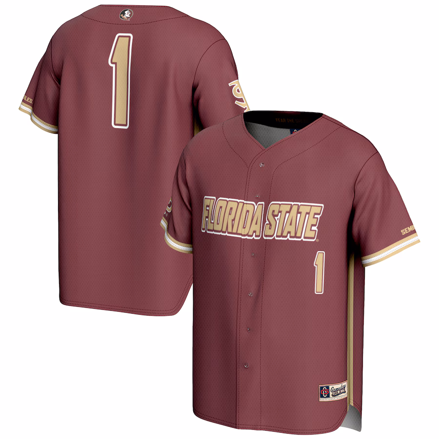 Men's GameDay Greats #1 Garnet Florida State Seminoles Lightweight Baseball Jersey - Jersey