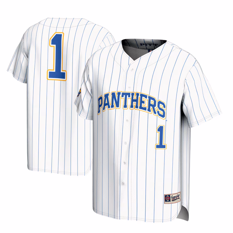 Youth GameDay Greats #1 White Pitt Panthers Lightweight Baseball Jersey - Jersey