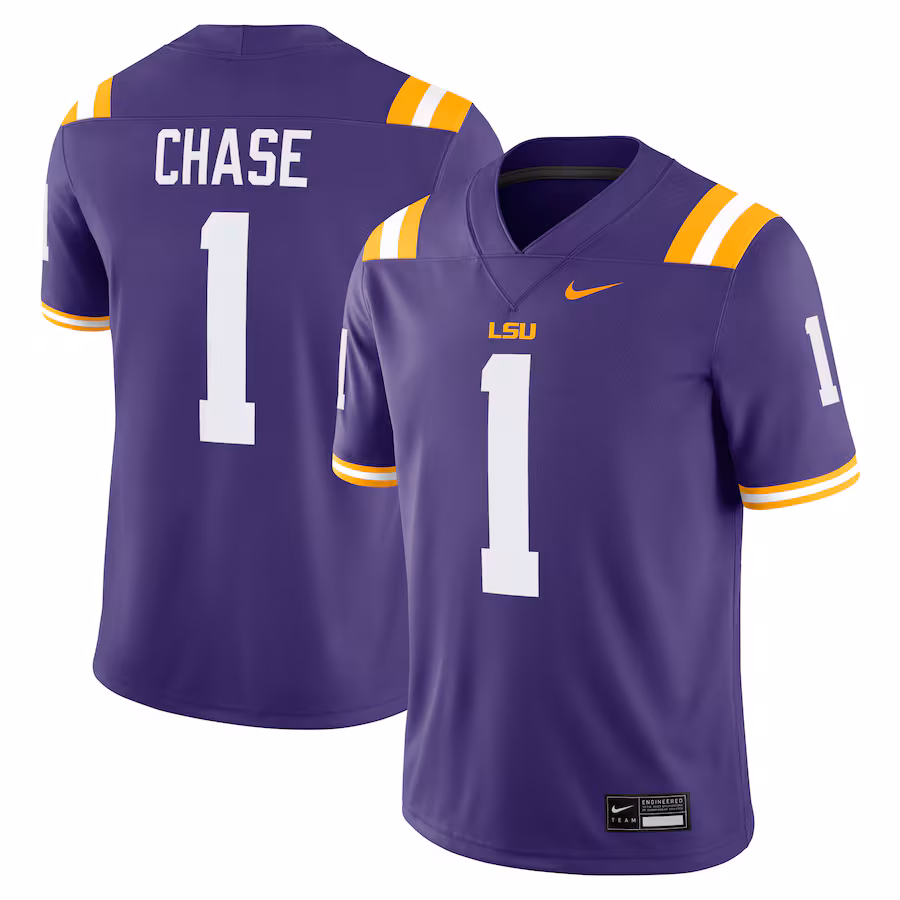 Men's Nike Ja'Marr Chase Purple LSU Tigers Alumni Game Jersey - Jersey