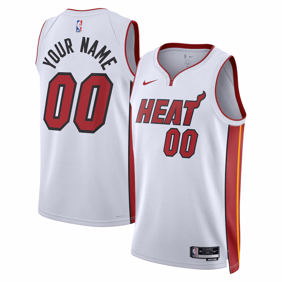 Unisex Miami Heat Nike White Swingman Custom Jersey - Association Edition - Jersey
