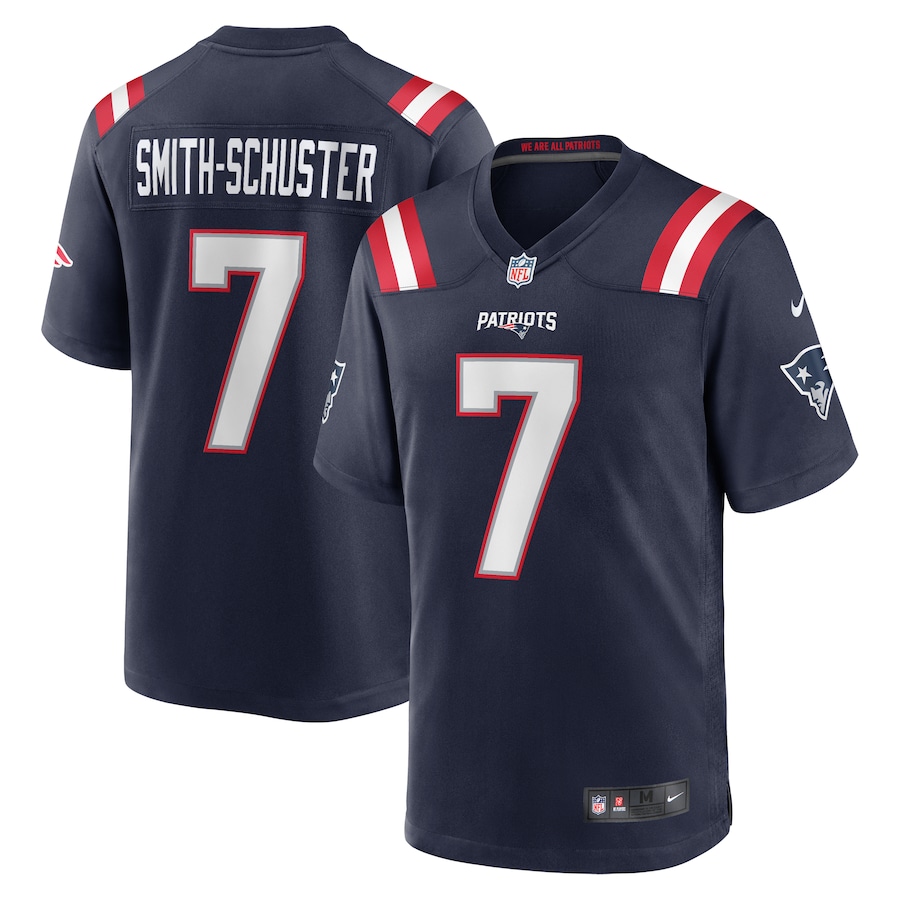 Men's New England Patriots JuJu Smith-Schuster Nike Navy Game Player Jersey - Jersey