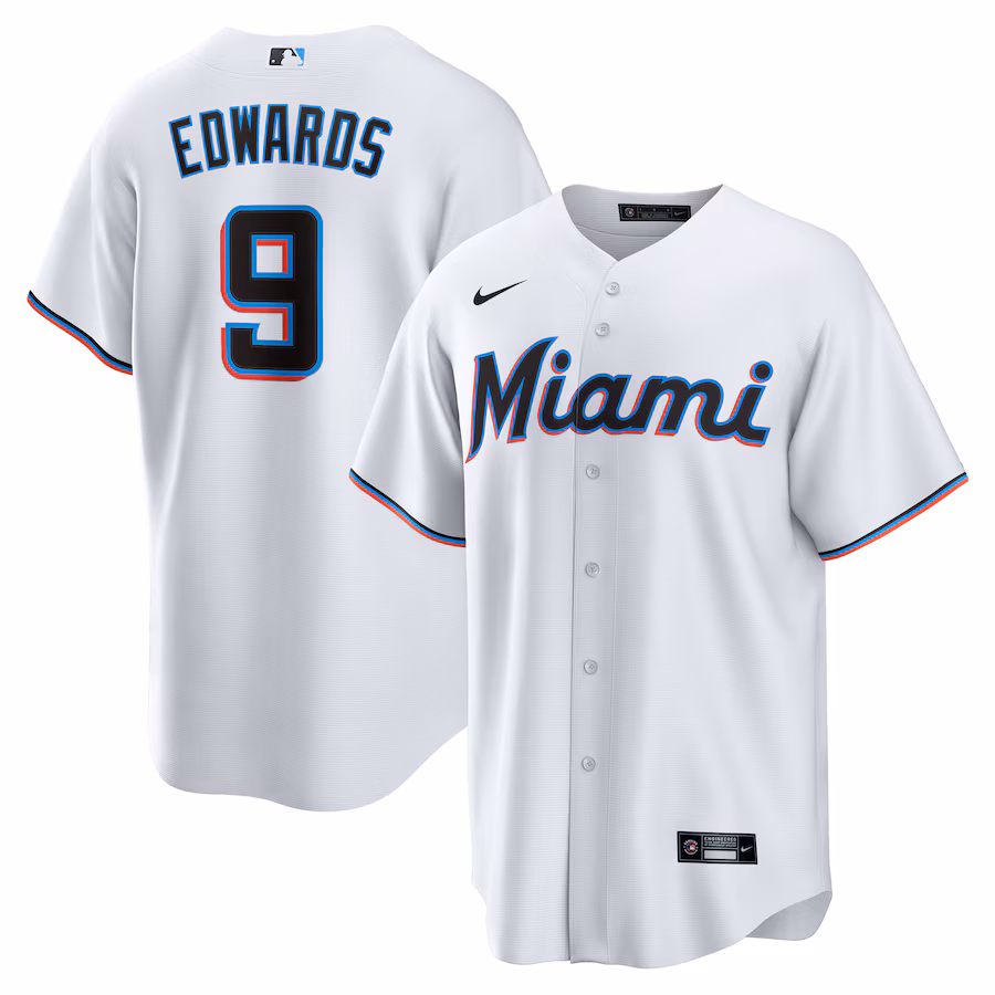 Men's Miami Marlins Xavier Edwards Nike White Home Replica Jersey - Jersey