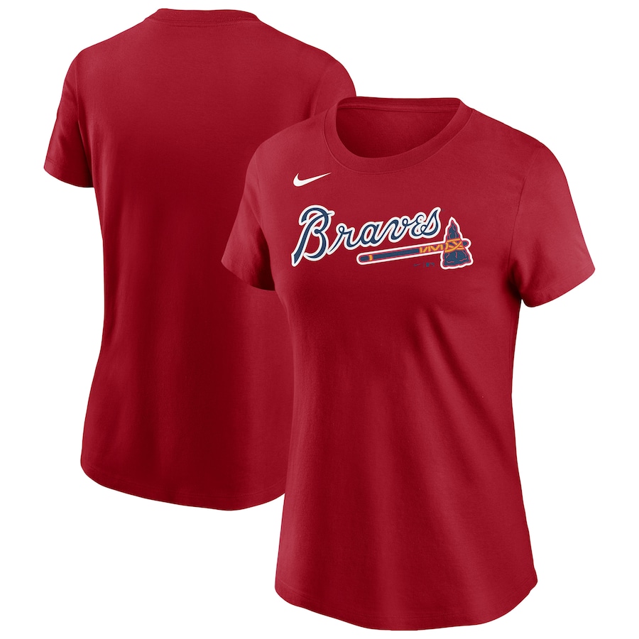 Women's Atlanta Braves Nike Red Wordmark T-Shirt - Jersey