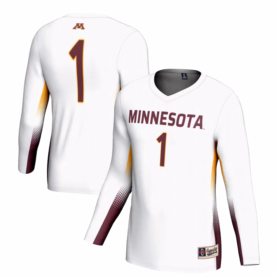 Youth GameDay Greats #1 White Minnesota Golden Gophers Lightweight Women's Volleyball Jersey - Jersey