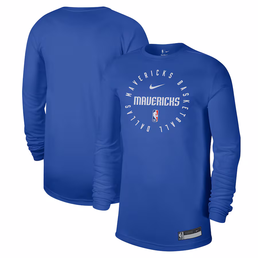 Men's Dallas Mavericks Nike Blue 2024/25 Legend On-Court Practice Long Sleeve T-Shirt - Jersey