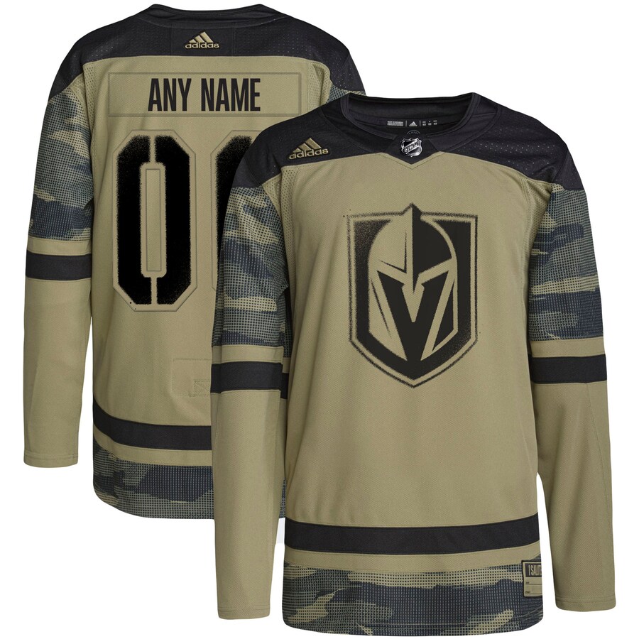 Men's Vegas Golden Knights adidas Camo Military Appreciation Team Authentic Custom Practice Jersey - Jersey