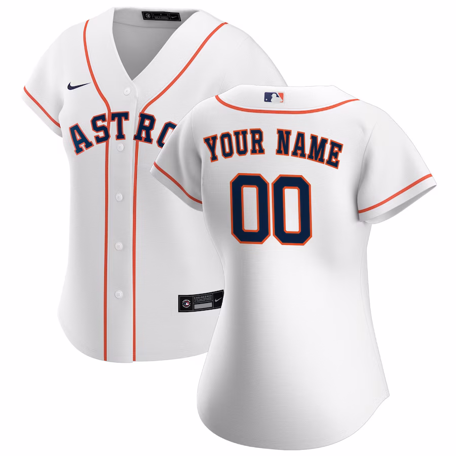 Women's Houston Astros Nike White Home Replica Custom Jersey - Jersey