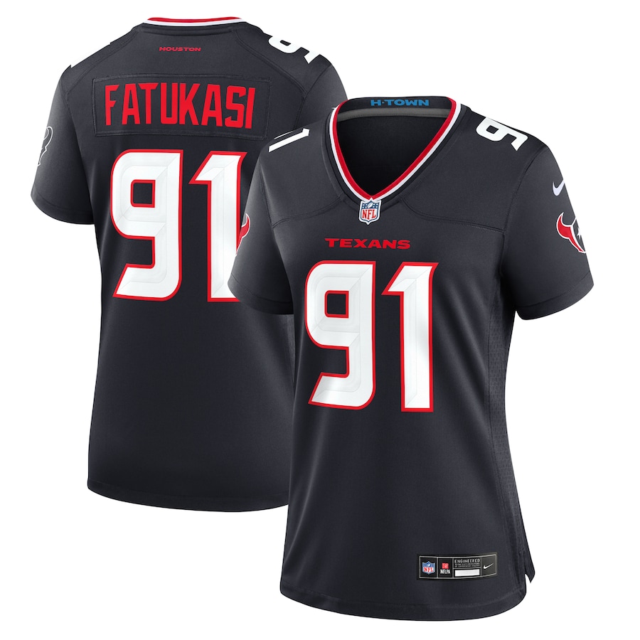 Women's Houston Texans Folorunso Fatukasi Nike Navy Team Game Jersey - Jersey