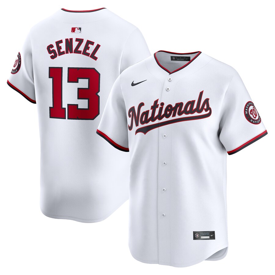 Men's Washington Nationals Nick Senzel Nike White Home Limited Player Jersey - Jersey