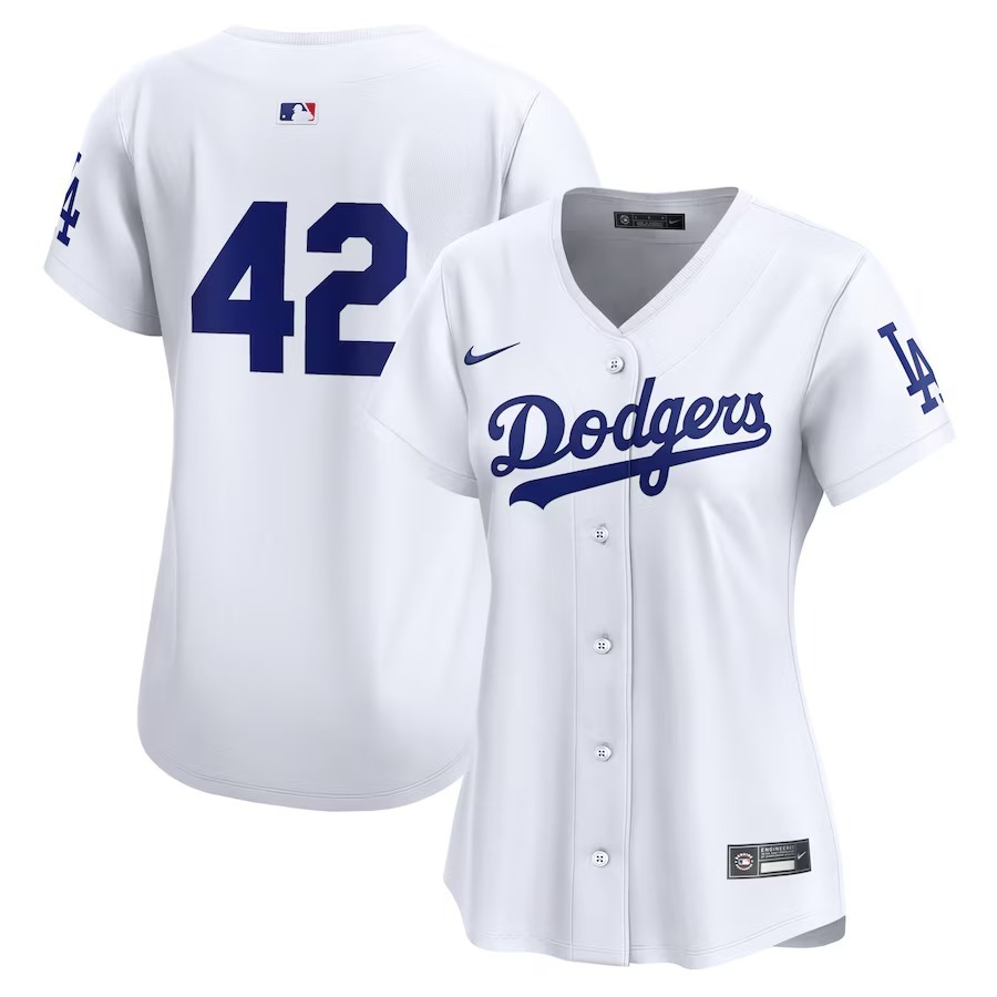 Women's Los Angeles Dodgers  Nike White 2024 Jackie Robinson Day Home Limited Jersey - Jersey