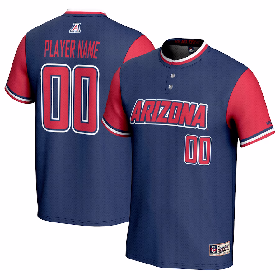 Arizona Wildcats GameDay Greats Unisex NIL Pick-A-Player Lightweight Softball Jersey - Navy - Jersey