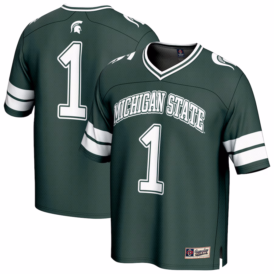 Unisex GameDay Greats #1 Green Michigan State Spartans Lightweight Collegiate Football Fashion Jersey - Jersey