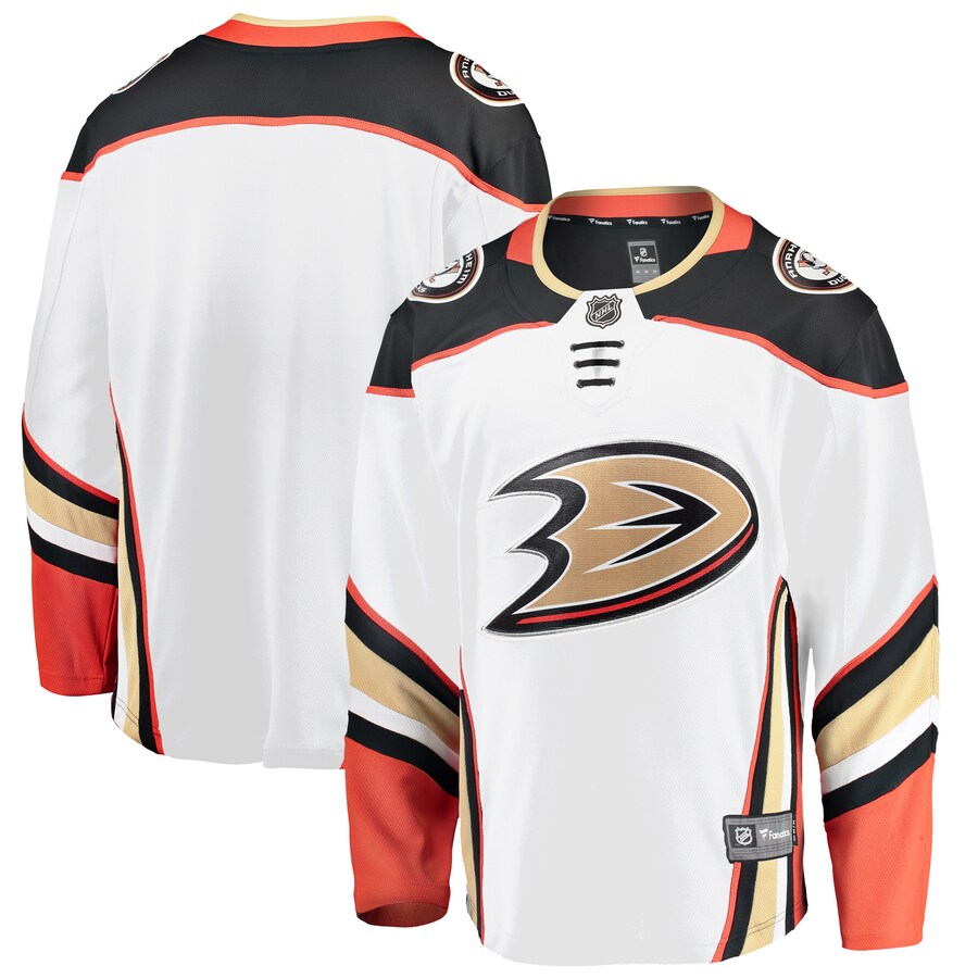 Men's Anaheim Ducks Fanatics Branded White Breakaway Away Jersey - Jersey