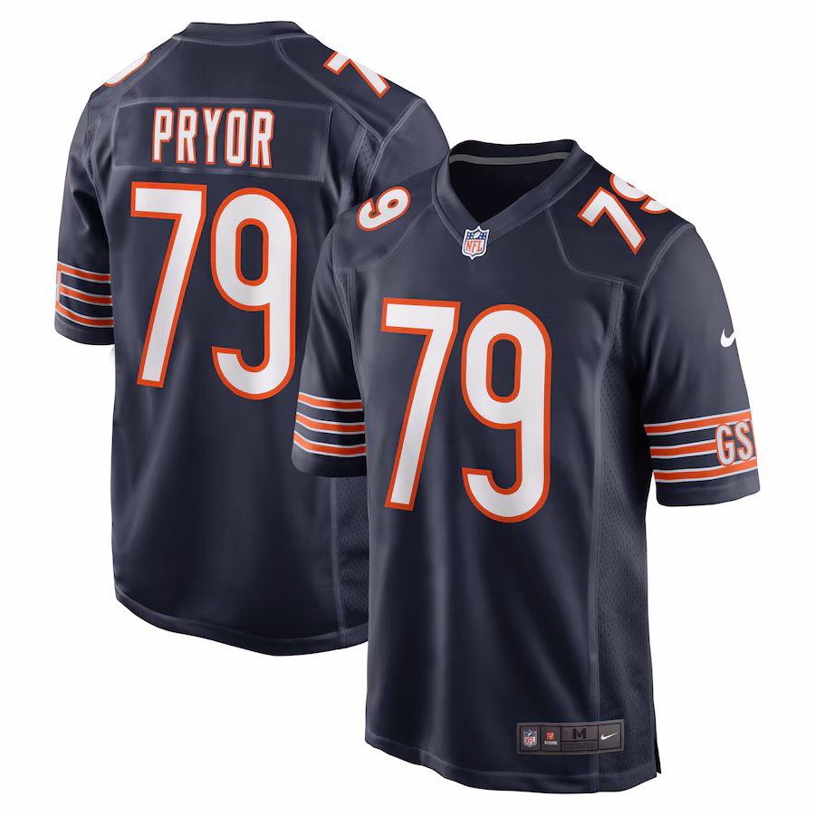 Men's Chicago Bears Matt Pryor Nike Navy Game Jersey - Jersey
