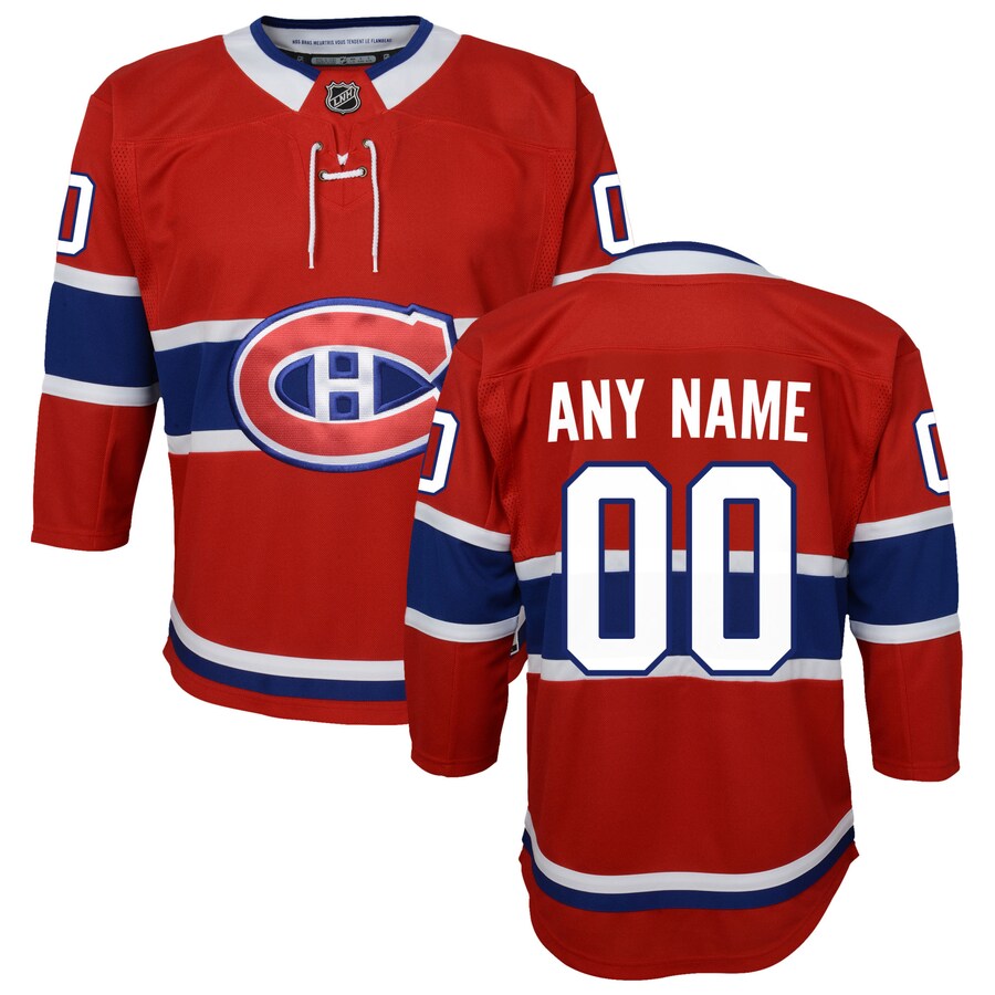 Youth Montreal Canadiens Red Home Premier Custom Jersey - Jersey