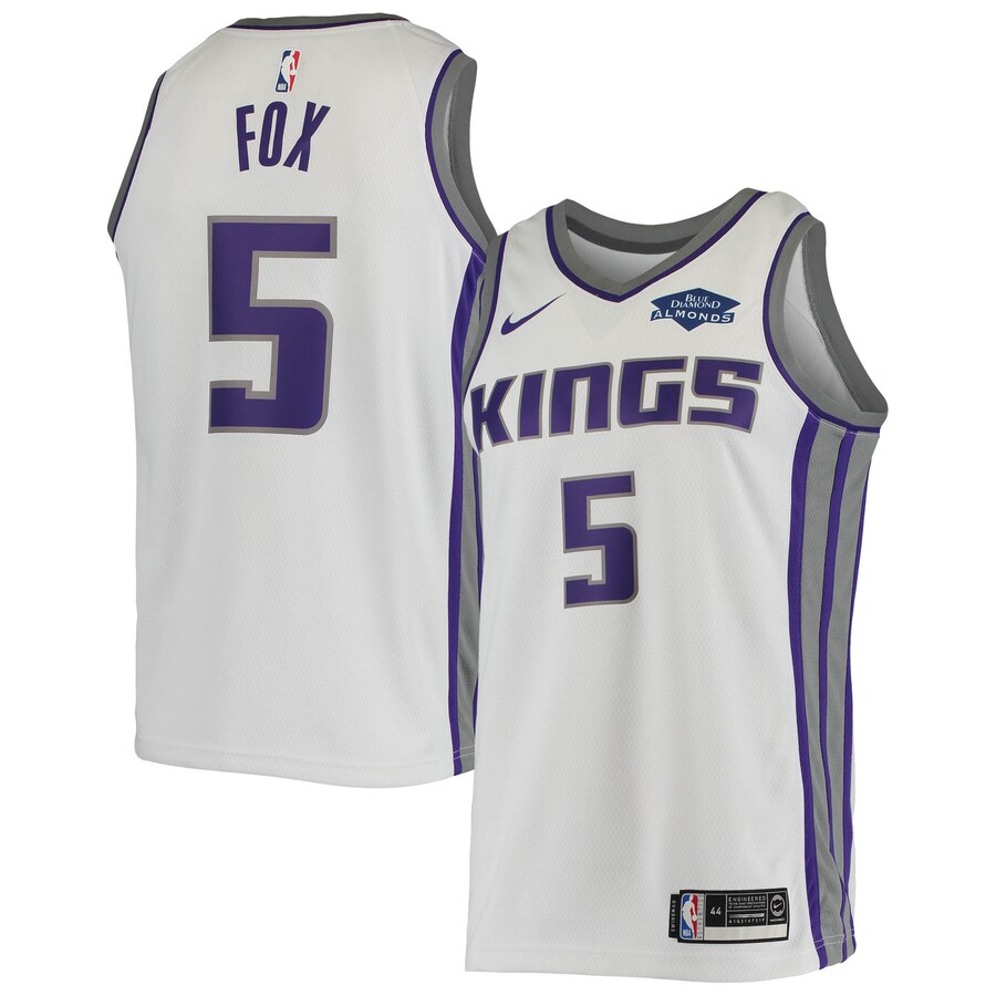 Men's Sacramento Kings De'Aaron Fox Nike White Swingman Player Jersey - Association Edition - Jersey