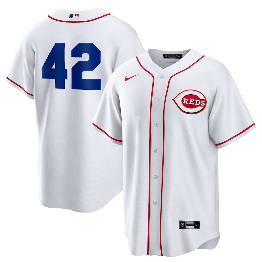 Men's Cincinnati Reds Nike White Home 2025 Jackie Robinson Day Replica Jersey - Jersey