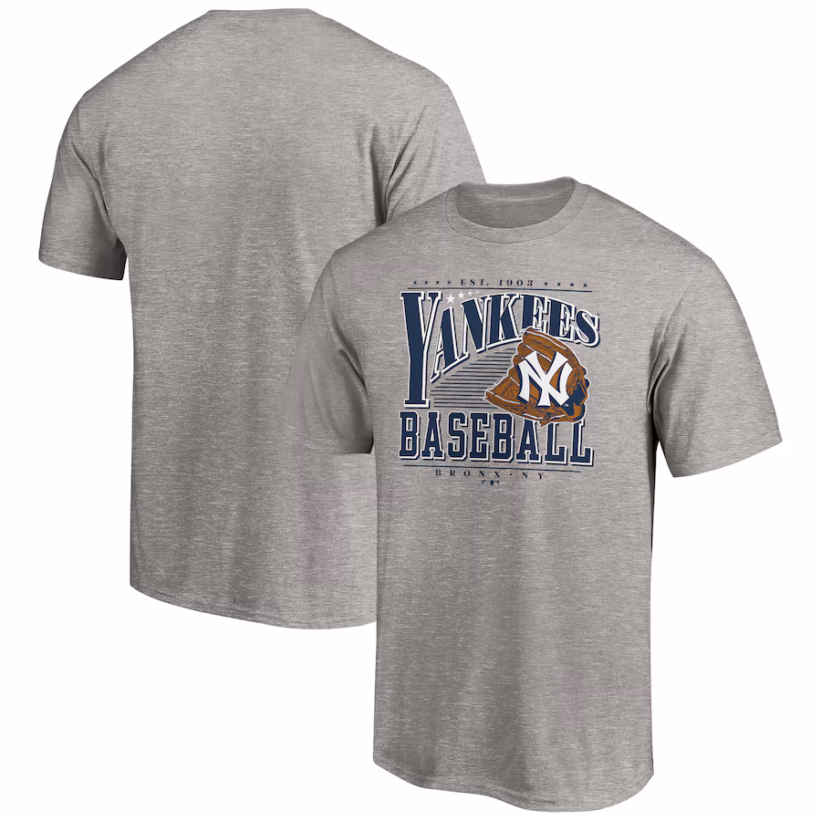 Men's New York Yankees Heather Gray Cooperstown Collection Winning Time T-Shirt - Jersey