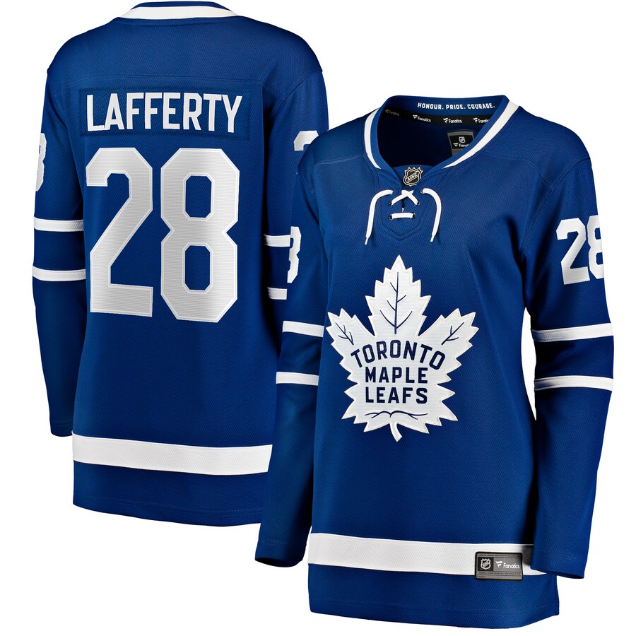 Women's Toronto Maple Leafs Sam Lafferty Fanatics Branded Blue Home Breakaway Jersey - Jersey