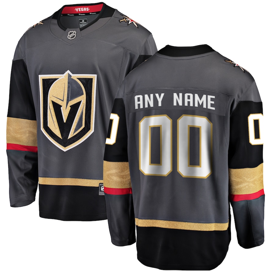 Men's Vegas Golden Knights Fanatics Gray Alternate Breakaway Custom Jersey - Jersey